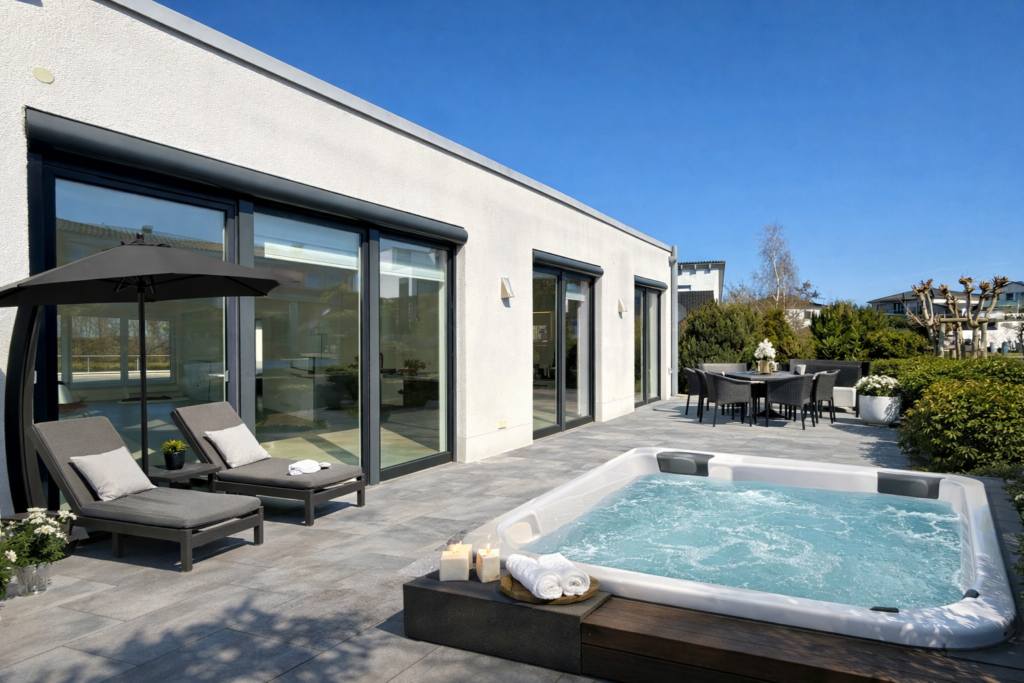 Visualisierung Terrasse mit Jacuzzi