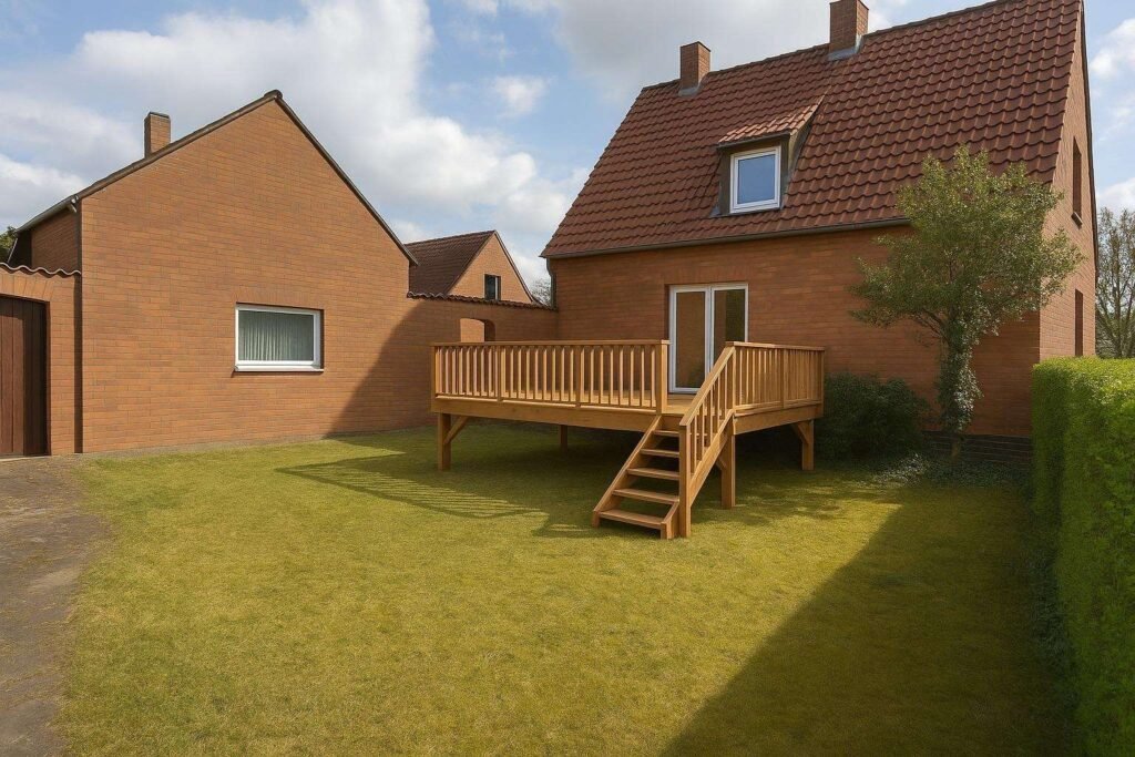 Visualisierung Garten links vom Haus